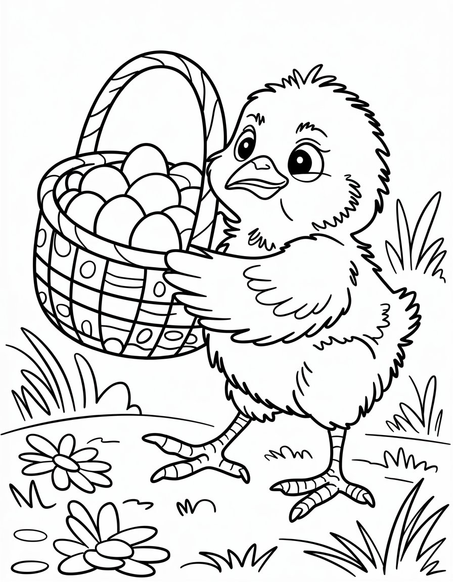 Chick with Easter Basket